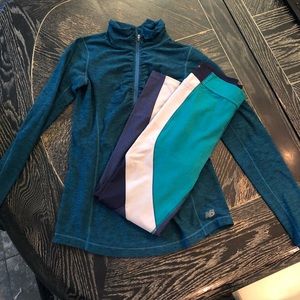 New Balance half zip top & vented tights